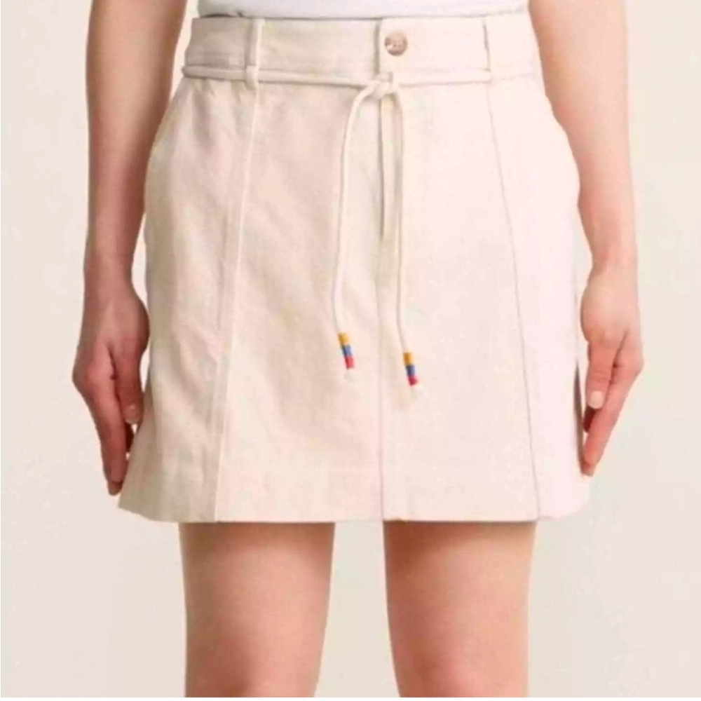 Madewell Cream Mini Skirt with Drawstring